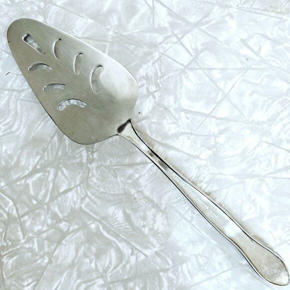 Lifetime Cutlery Floral Pierced Pie Server 10" rose scroll handle serving - Picture 6 of 10